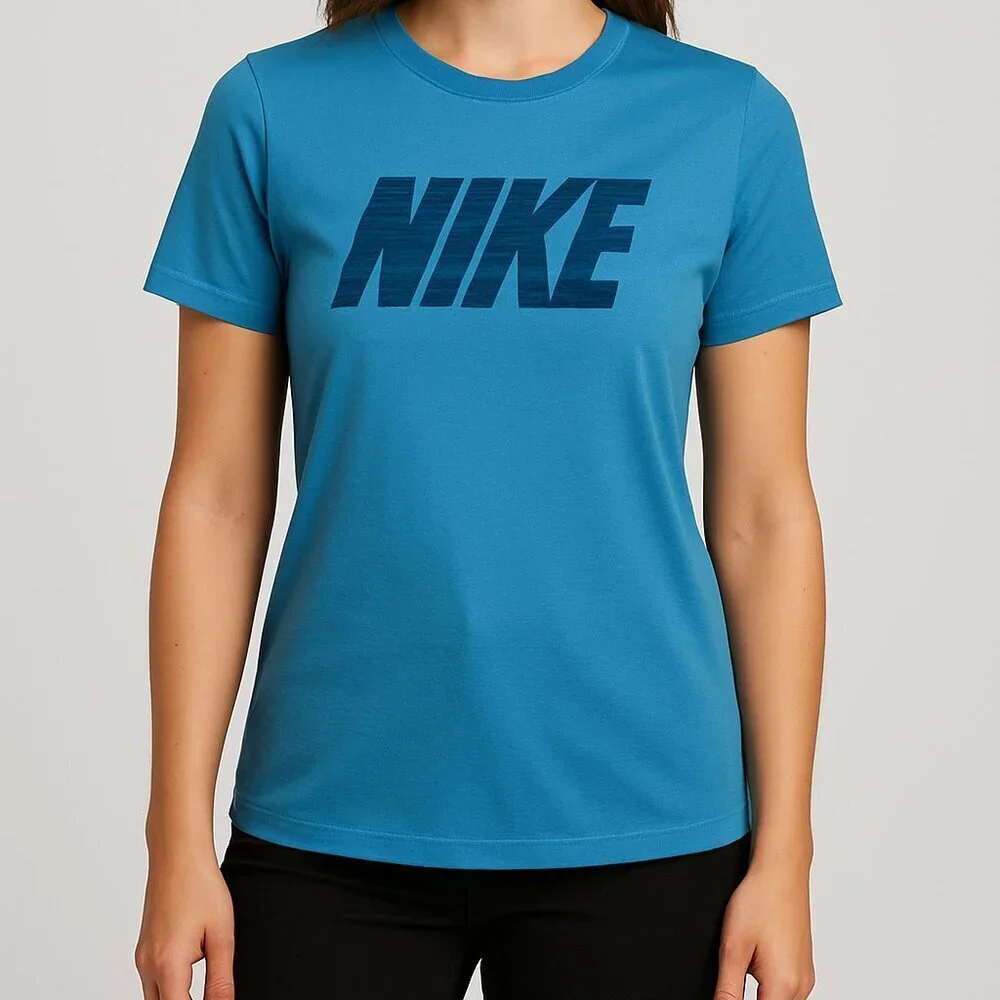 Nike Dri-Fit Running Short Sleeve T-Shirt Blue L